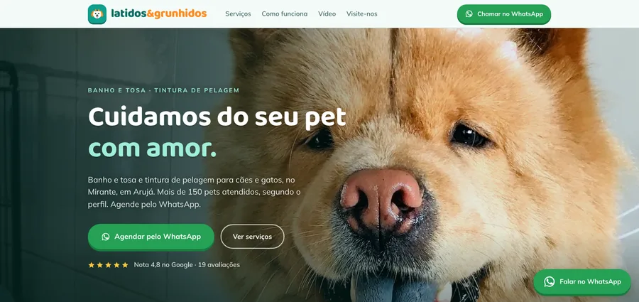 Site criado pela NEXORA: Latidos & Grunhidos, pet shop