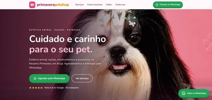 Site criado pela NEXORA: Pet Shop Primavera